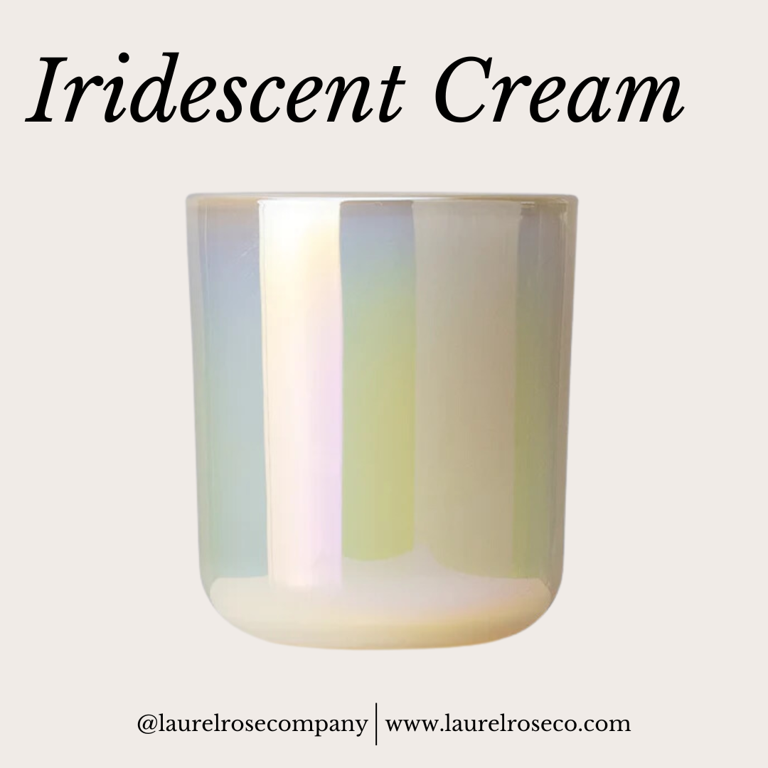 White Iridescent candle jar