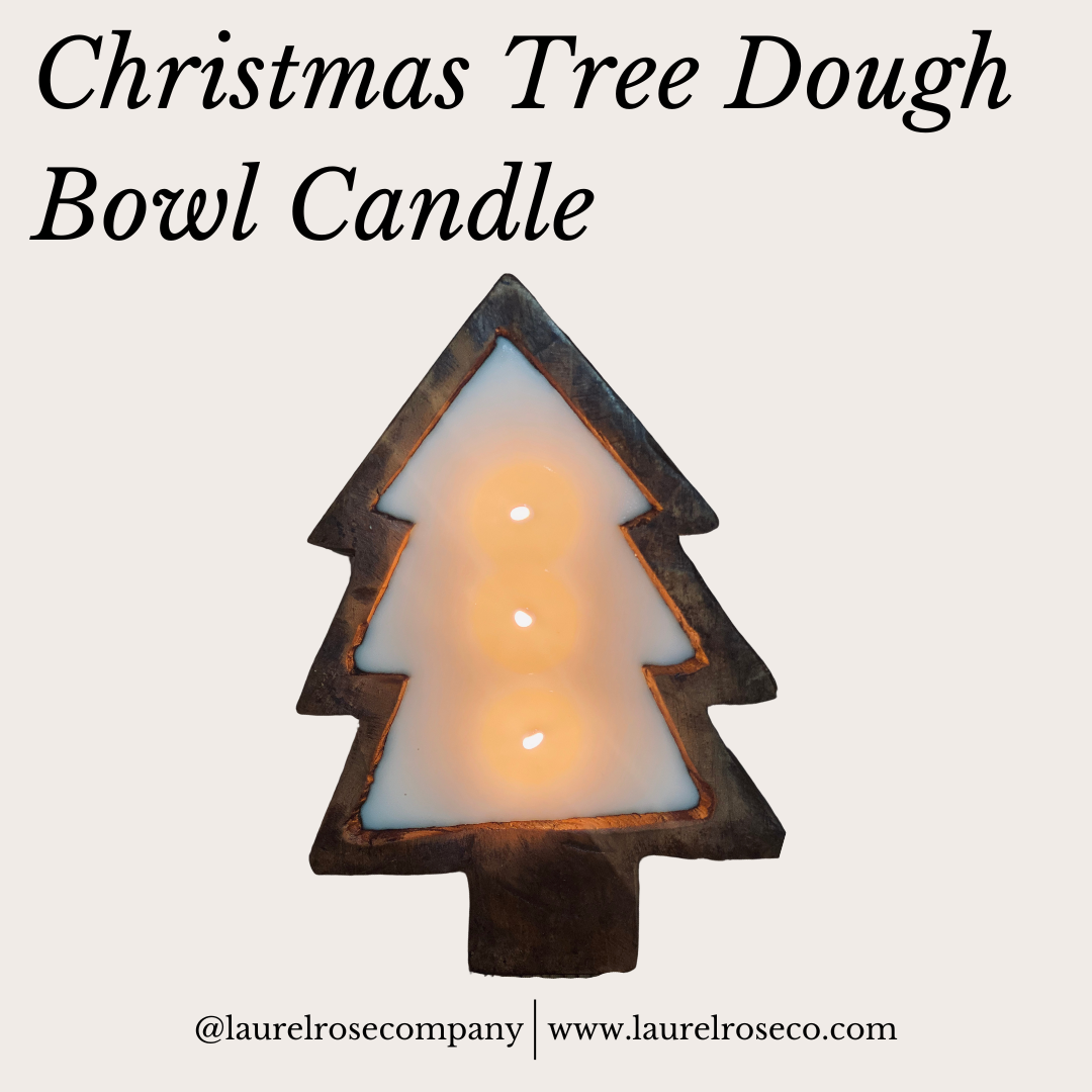Christmas Tree Dough Bowl Candle